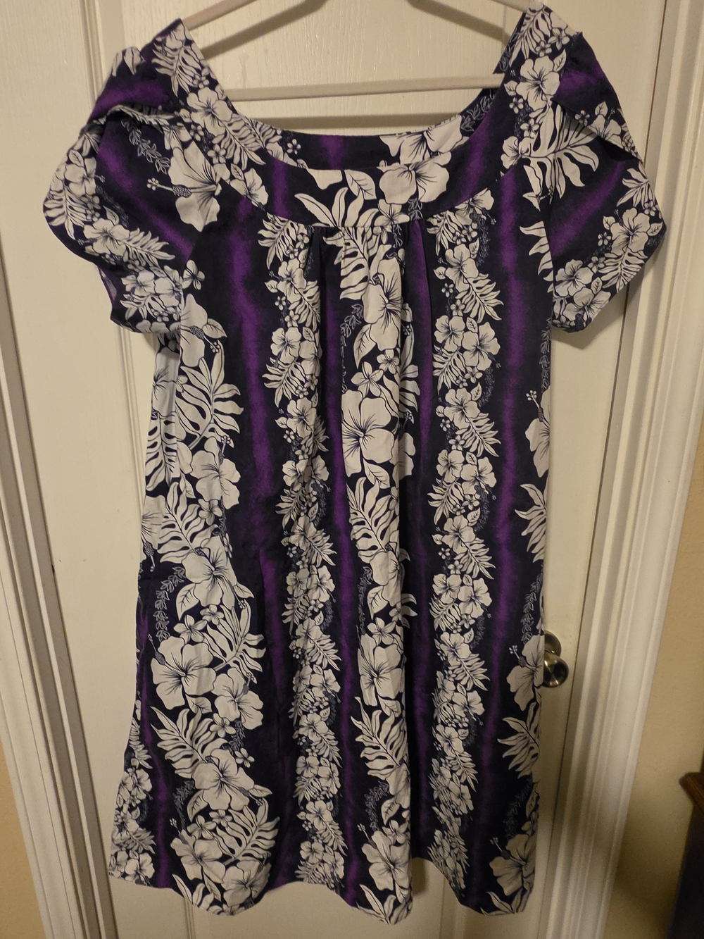 Hawaiian Style Purple Floral Dress